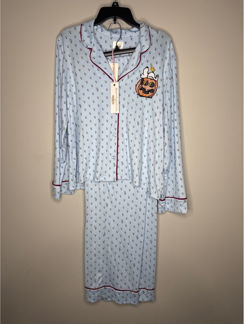 BeautySleep Society x Peanuts Light Blue Snoopy Pajama Set XL